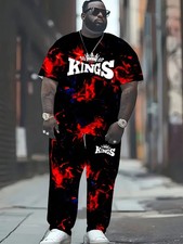 Men's Outfit 2 Piece Set Shirt Pants Suit PLUS SIZE BIG 3XL