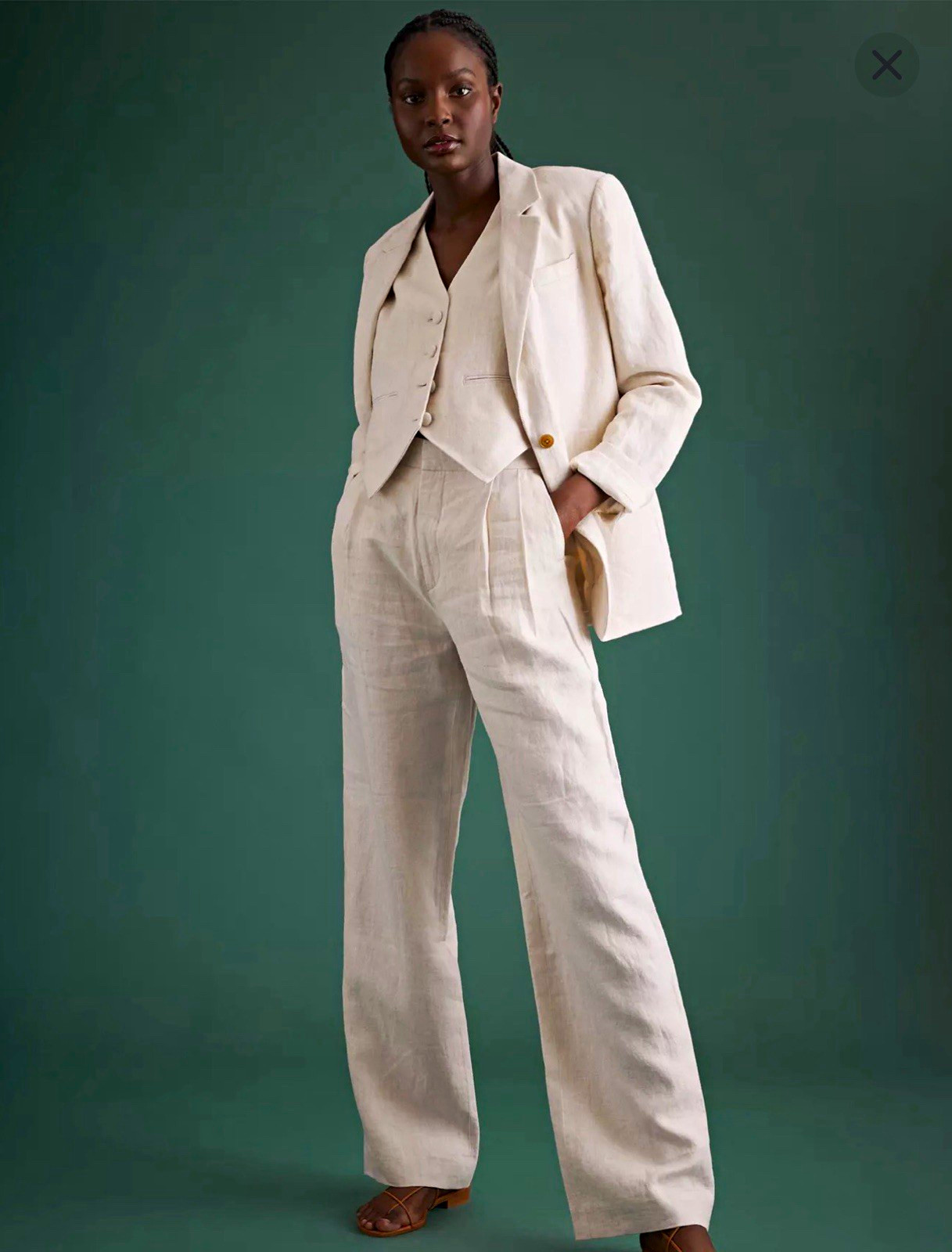 American Eagle AE77 Premium White Linen Trousers