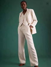 American Eagle AE77 Premium White Linen Trousers
