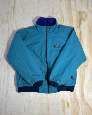 Vintage 80's LL Bean Warm Up Jacket Blue Fleece Lined Made in USA Men's Large