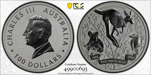 2024 1 Oz Platinum $100 Australia 125TH ANNIVERSARY OF PERT MINT PCGS MS70 Coin. - Picture 5 of 9