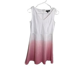 Paprika Women’s Size Small Sleeveless Fit & Flare Skater Dress White Pink Ombre 