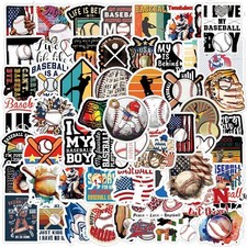 110pcs Cool Sports Baseball Stickers Waterproof Vinyl Gold 