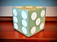 1 Jumbo Lawn Wood Yard DICE 3.5"- Sage Green - Yahtzee, Bunco, Farkle,Home Decor