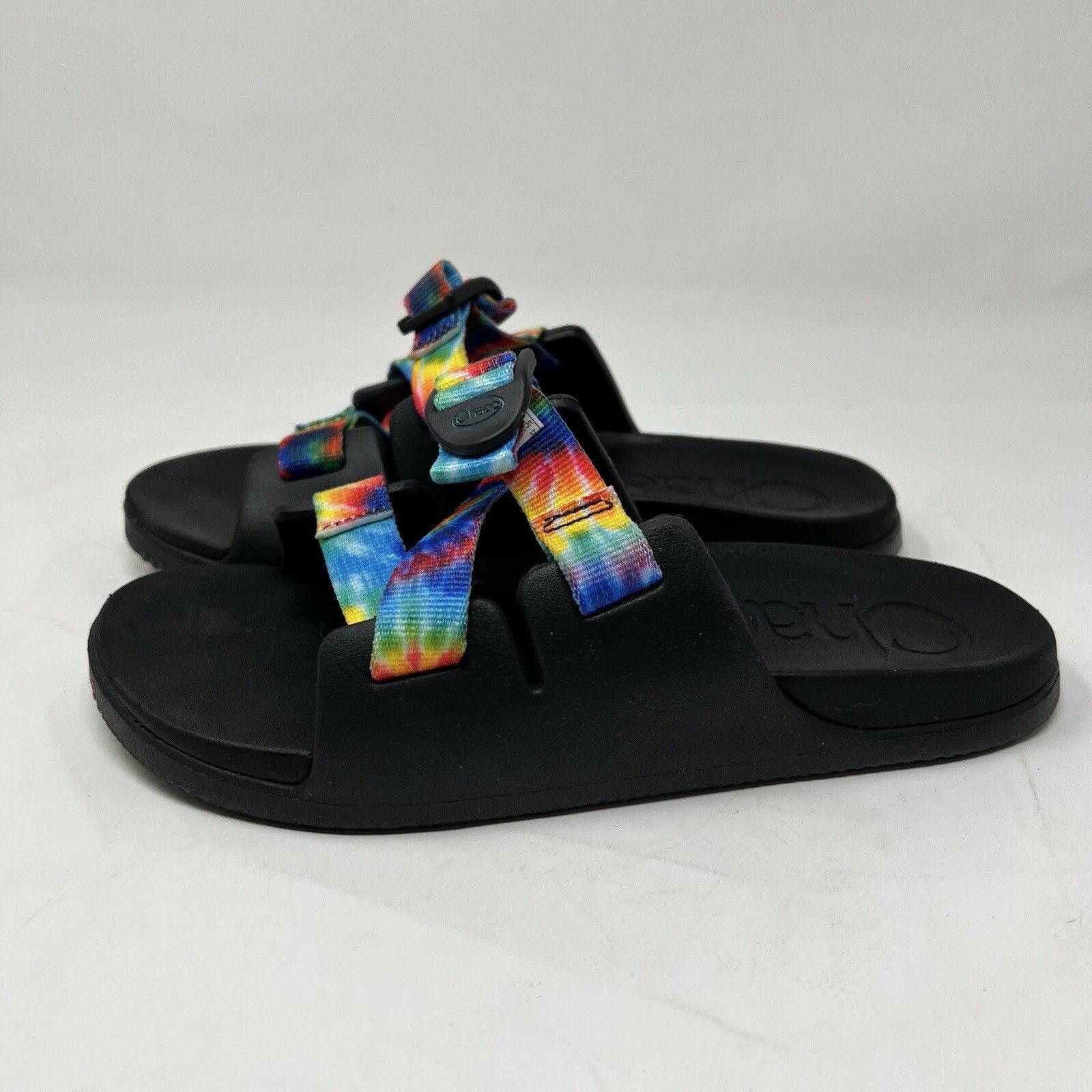 APL Sandali donna Chaco Chillos 6 slide neri arcobaleno tie dye cinturini regolabili