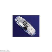 SILVER 925 HAWAIIAN BANGLE BRACELET QUILT SMOOTH EDGE 12MM