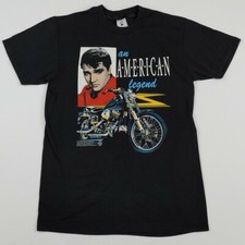Vintage 90s 1995 Elvis Presley Motorcycle T Shirt Rare USA Made Legend Bike