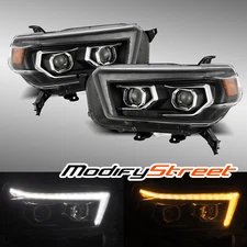 For 10-13 Toyota 4Runner LUXX-Series Black Clear Projector Headlights Pair