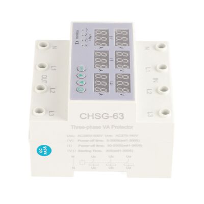 3-Phasen-Digital-Multimeter Für DIN-Schiene – Misst Strom, Spannung, Frequenz (1-100A, 80-500V, 0-99Hz)