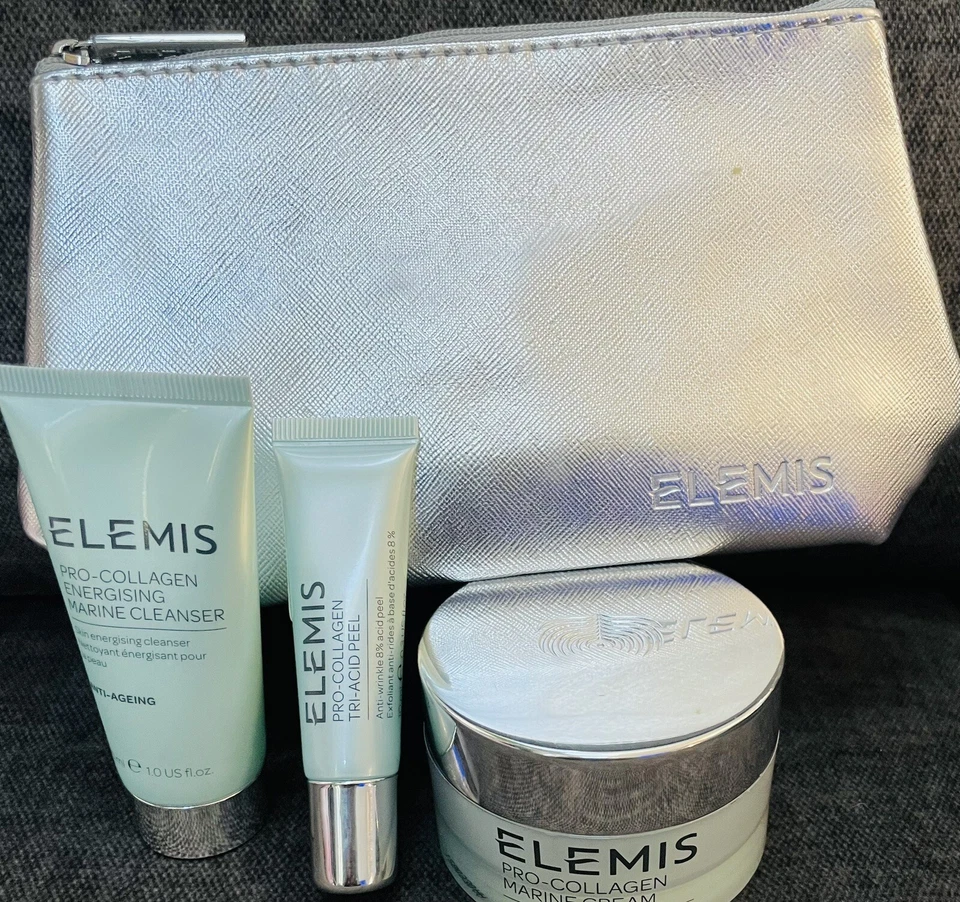 Набор ELEMIS PRO-COLLAGEN морской крем 1,6 унц, морской очиститель, три кислоты PeelW сумка - Изображение 4 из 4