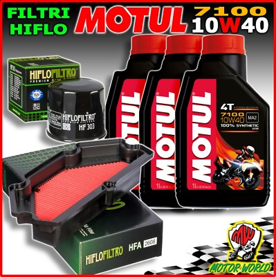KIT TAGLIANDO OLIO MOTUL 7100 10W40 + FILTRI HIFLO KAWASAKI ER-6F 650 2015 2016