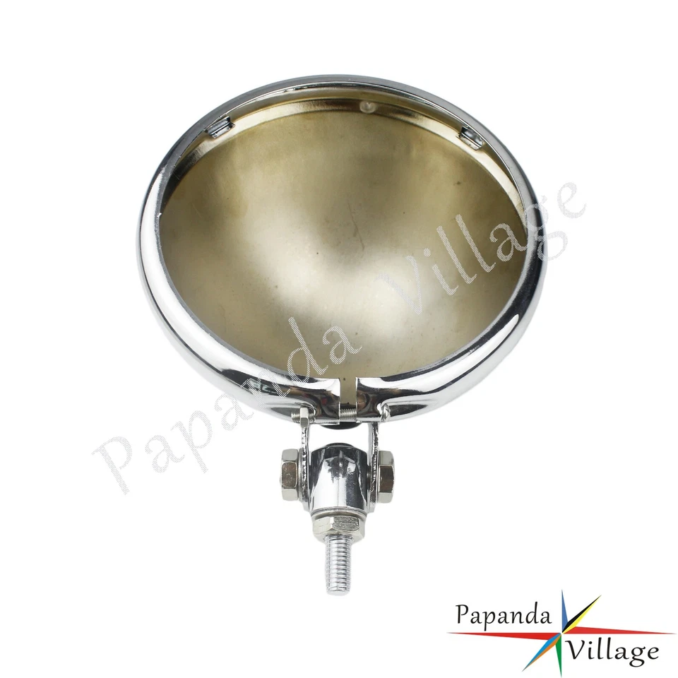 Round 5.75" Headlight Bucket Bulb Chrome Shell For Harley Sportster Dyna Softail - Image 2 of 4