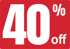 RETAIL STORE STOREFRONT WINDOW: STORE SALE 40 OFF Adhesive Vinyl Sign Decal