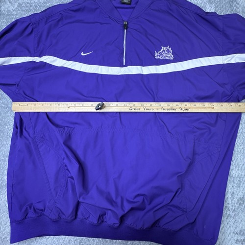 Nike Team TCU Horned Frogs Purple 1/4 Zip Pullover Golf Jacket Size XXL Vintage - Picture 6 of 15