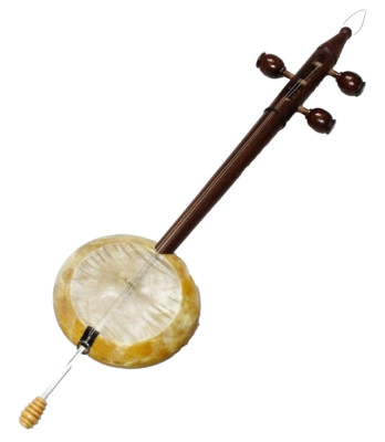 Kurdish String Instrument Quality Mulberry Carved Rebab Rubab  W/ A Bow - Bag