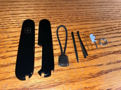 New Victorinox 91mm PLUS HANDLE / SCALE 8 Piece KIT in BLACK  #23.5  
