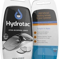 Calabria Hydrotac Stick On Bifocal Lenses+3.00|Magnifying Adhesive Reading ReUse