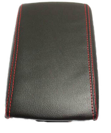 Fits 09-13 Mazda 3 Synthetic Leather Center Console Armrest Cover w/Red Stitch - Bild 2 von 6