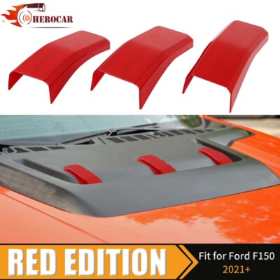  3x Car Front Air Vents Engine Hood Scoop Cover Trim For Ford F150 Raptor 2021+