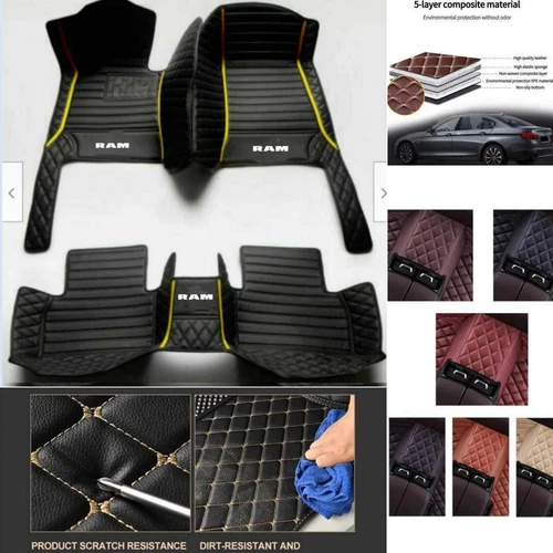 For Dodge RAM1500 Pickup Car Floor Mats Waterproof Carpets Cargo Custom Slips - Bild 37 von 40