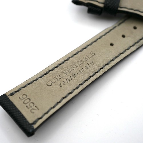 Bracelet Cuir Véritable 20,5 mm Noir - meilleur Christian DIOR ?? Cousu main (Ref 2505)