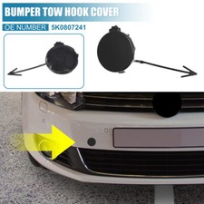 5K0807241 Front Tow Bar Cover Cap Bumper Trailer Part Fit For GOLF VI MK6 Black