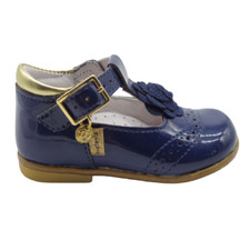Scarpe primi passi da bambina eleganti sandali bimba chiusi 19 21 in pelle blu