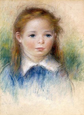 Pierre-Auguste Renoir ''Portrait of a Girl; Portrait de Fillette'' Brown Artwork
