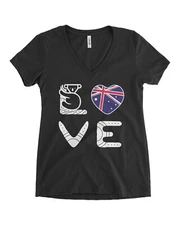LOVE Australia Women's V-Neck T-Shirt Australian Flag Pride Koala