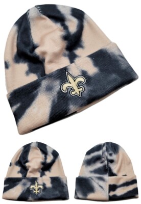 New Orleans Saints New Youth Tie Dye Gold Black Era Beanie Toque Knit Hat Cap