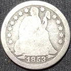 1853 Seated Liberty Silver Dime w/ Arrows FREE2Ship w/TRACKING! (1441)