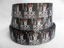 I Love Rock N Roll 1" Grosgrain Ribbon YOUR CHOICE: 5 or 10 Yards Music 