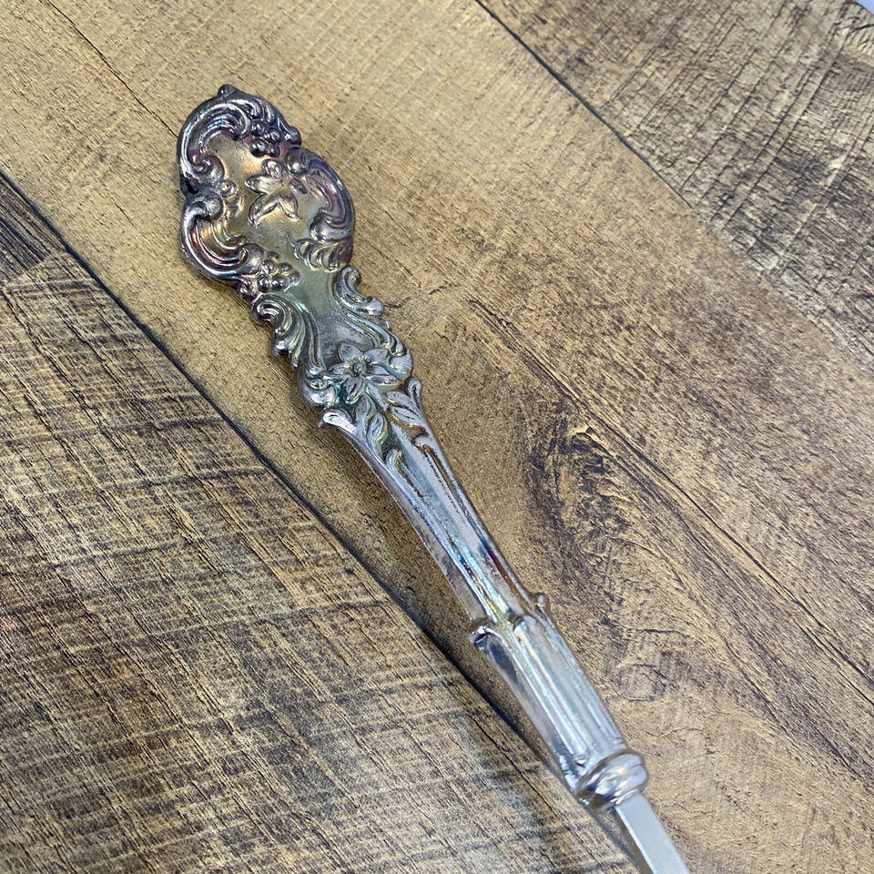 Precioso Raro FB Rogers Plateado Perforador Cucharón Patrón Lirio Foto 3 de 4