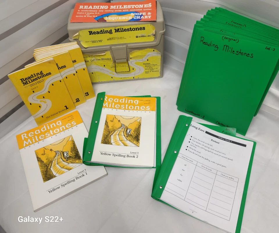 Reading Milestones Complete Lvl3 Program 1st Edition 1981 Dormac Yellow Book Vtg - Image 2 of 4