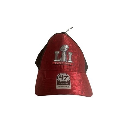 NEW  47 Brand MVP SUPERBOWL LI Metallic Red Black Cap NFL Adjustable Starp Hat