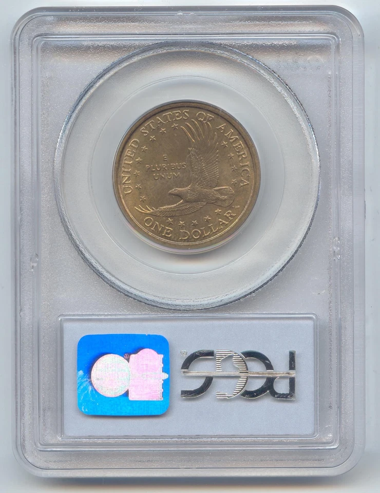 2001-P Sacagawea Dollar, Mint Error Experimental Rinse, Anti-Tarnish, PCGS MS-65 - Image 2 of 2