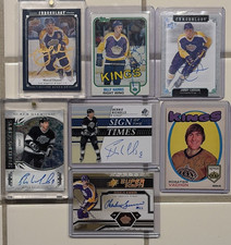 LA Kings Vintage HOF Auto Lot (7) Marcel Dionne Rogie Vachon Bernie Nicholls