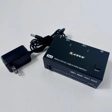 KCEVE KVM Switch 3 Monitors 2 Computers | USB 3.0 HDMI | 8K@30Hz/4k@144Hz - 12V