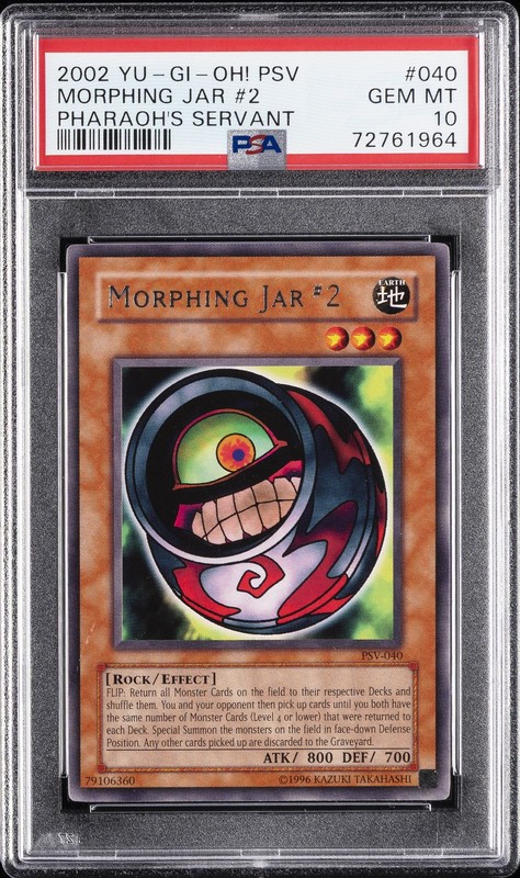 2002 YU-GI-OH! PSV-PHARAOH'S SERVANT #040 MORPHING JAR #2 PSA 10