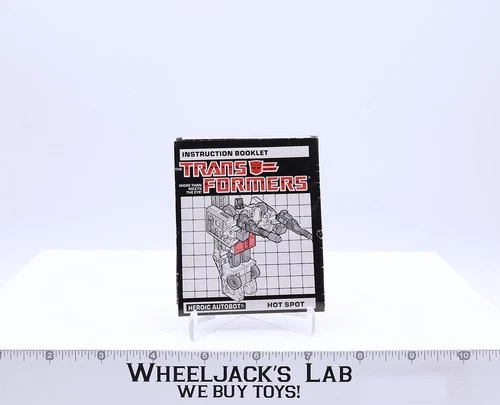 Hot Spot Action Figure Vintage Instruction Manual 1986 Hasbro G1 Transformers