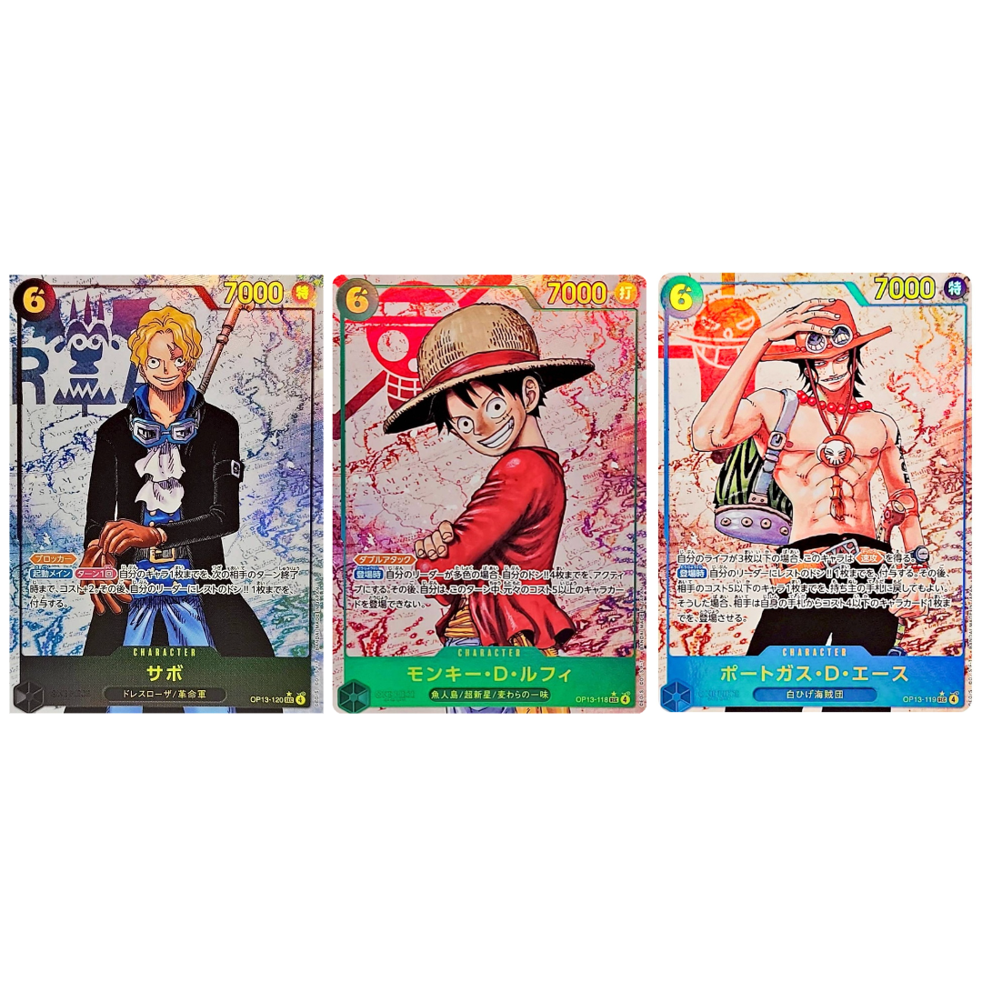 Sabo Luffy Ace SEC Parallel OP13-118 Japanese ONE PIECE Carrying