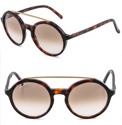グッチ GG3602 ラウンドフレームサングラス メンズ 48□21-135 GUCCI GG3602 Round Dark Tortoise Brown Gradient Retro Sunglasses