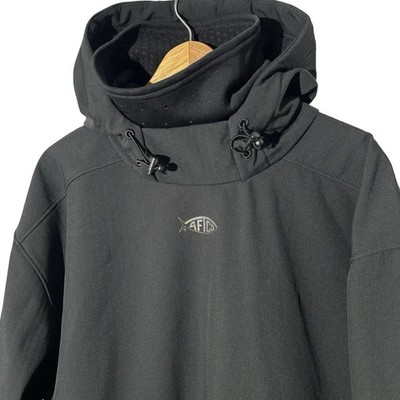 AFTCO Reaper Windproof Pullover Hoodie Black Jacket Men's Sz 2XL
