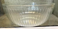 Pryex Large 4.5 Qt Clear Ribbed Oven Safe / Mixing Salad Bowl #7404-S Hot / Cold