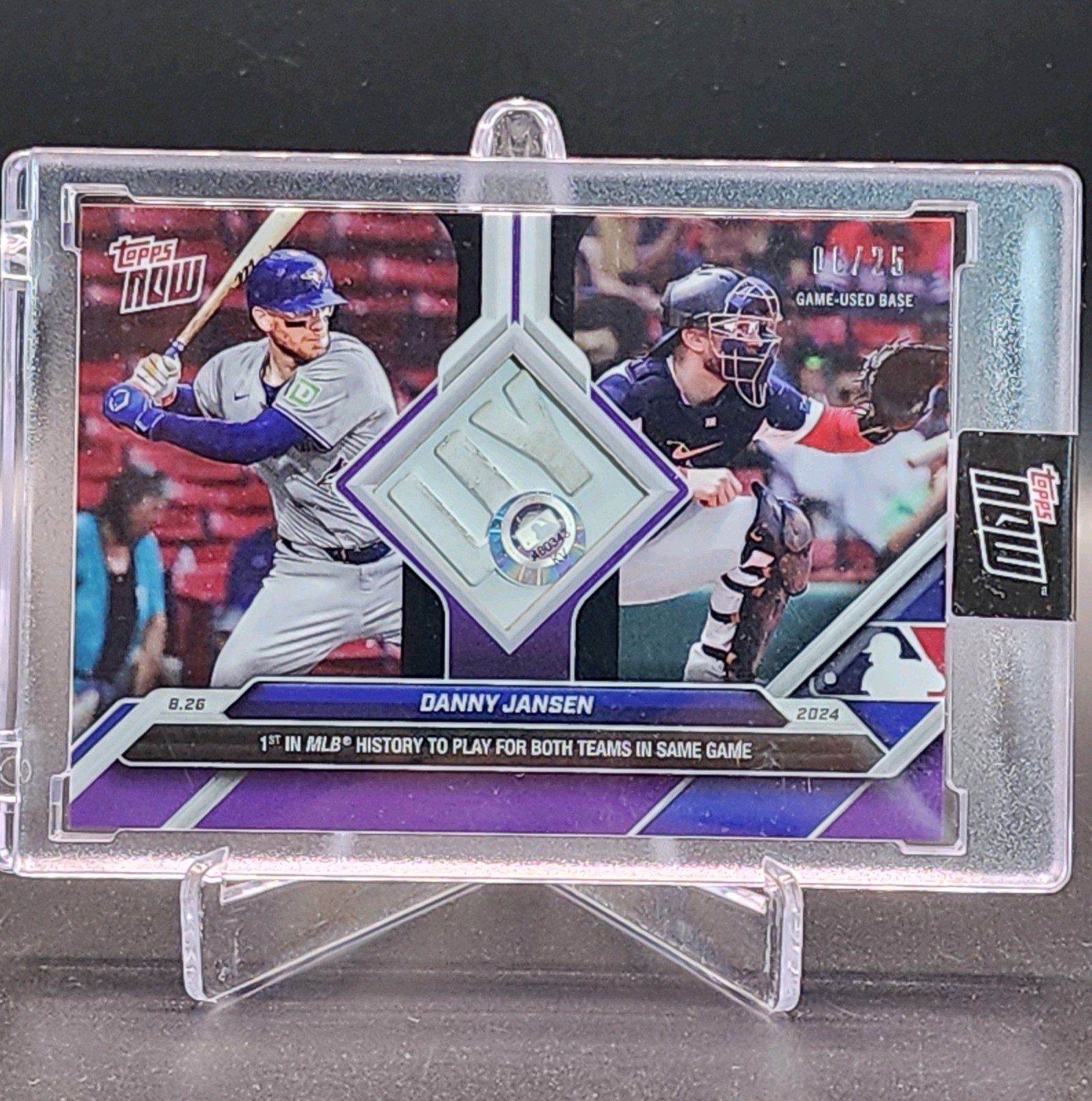 2024 MLB Topps Now Danny Jansen /25 Game-used Base Relic #598B SSP Purple