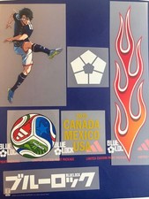 Juego de 6 pegatinas Blue Lock x Adidas Equipo Nacional de Japón 2026 Rin Itoshi limitadas