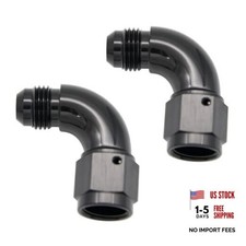 -6 AN Male to AN6 Female Swivel One Pieces 90 Degree Full 6AN 90 Degree, QTY:2