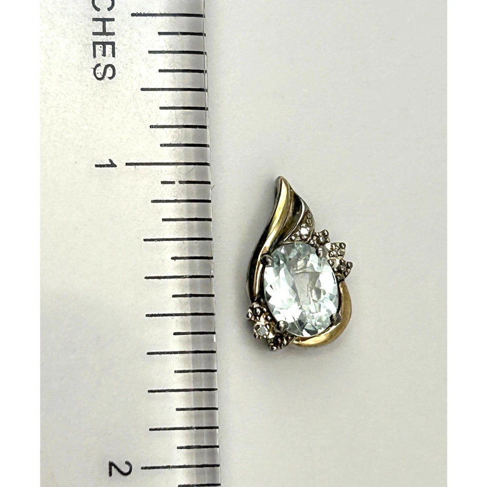 Винтажная подвеска из чистого золота 10 карат с топазом и бриллиантами Alwand Vahan - Изображение 4 из 4