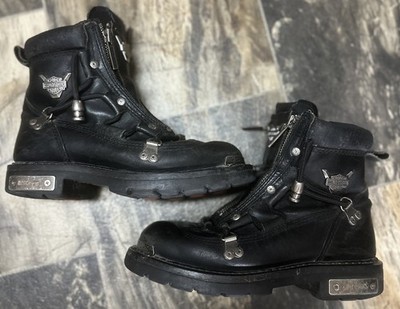 Harley Davidson BRAKE LIGHT Boots Womens 5.5 Black Leather Zipper