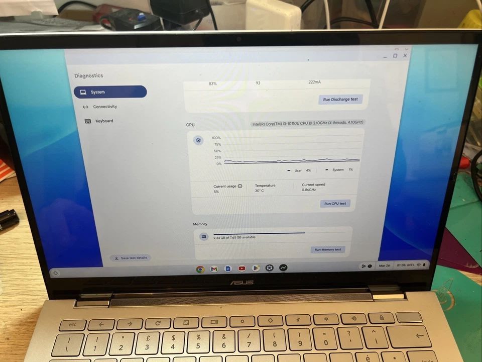 Chromebook Notebook Asus C436f I3 10110u 8gb 128gb Display Touchscreen 14” - Imagen 3 de 4